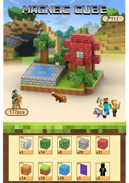 Benim Dünyam Manyetik Oyuncaklar Puzzle Küp Yapı Taşları (Yurt Dışından)