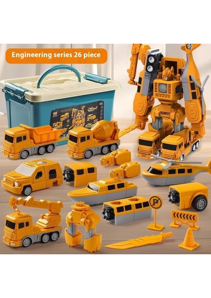 Yeni Çocuk Manyetik Montaj Dönüştürme Robot Mühendislik Araba Serisi Patchwork Puzzle Oyuncaklar (Yurt Dışından)