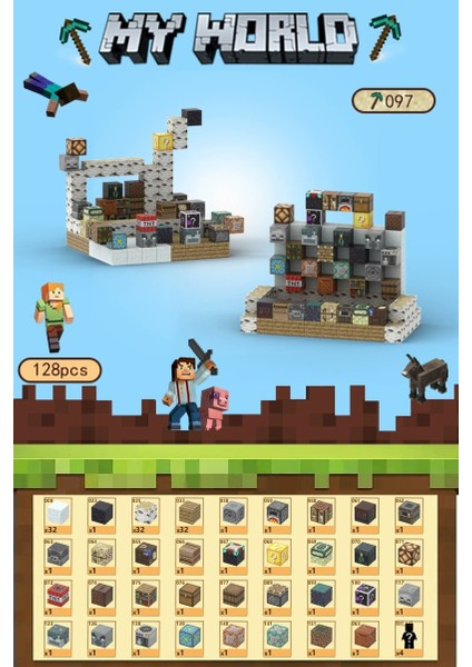 Mc Minecraft Manyetik Küpler Montaj Dıy Yapı Taşları Çocuklar Için Bulmaca Modeli Oyuncaklar (Yurt Dışından)