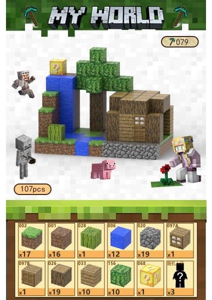Mc Minecraft Manyetik Küpler Montaj Dıy Yapı Taşları Çocuklar Için Bulmaca Modeli Oyuncaklar (Yurt Dışından)