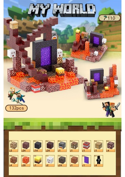 Mc Minecraft Manyetik Küpler Montaj Dıy Yapı Taşları Çocuklar Için Bulmaca Modeli Oyuncaklar (Yurt Dışından)