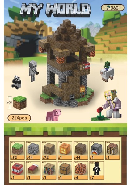 Mc Minecraft Manyetik Küpler Montaj Dıy Yapı Taşları Çocuklar Için Bulmaca Modeli Oyuncaklar (Yurt Dışından)
