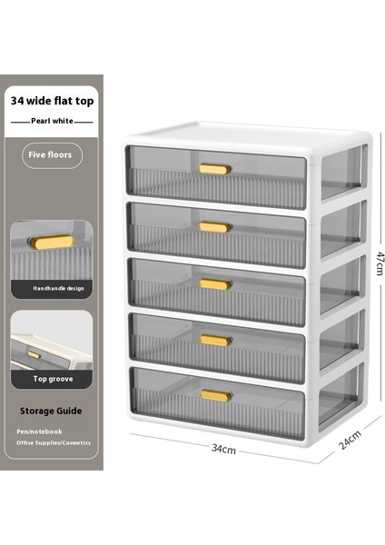 Masaüstü Düzenleyici Basit Çok Bölmeli Çekmece Kırtasiye Şeffaf Kutu (Yurt Dışından)