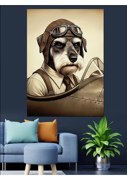 Uçuş Gözlüklü Köpek Dekoratif Kanvas - Mdf Ahşap Tablo modelleri