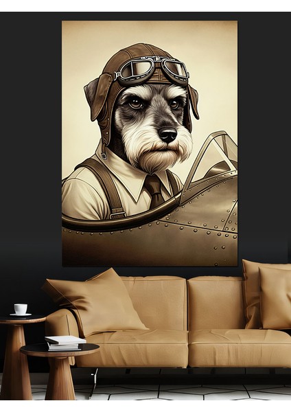 Uçuş Gözlüklü Köpek Dekoratif Kanvas - Mdf Ahşap Tablo fırsatları