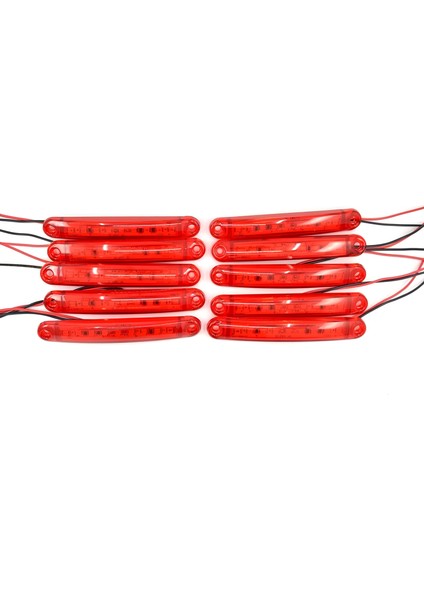 10 Adet Kırmızı Parmak Lamba 9 LED 12V 24V