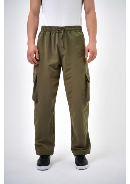 Erkek Kargo Cepli Baggy Pantolon Haki