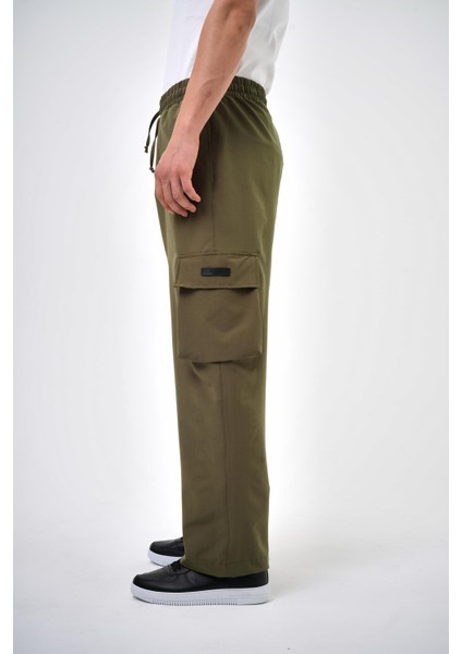 Erkek Kargo Cepli Baggy Pantolon Haki