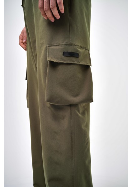 Erkek Kargo Cepli Baggy Pantolon Haki