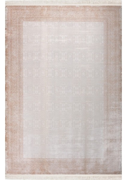 Baft 52314B Bej Krem Yumuşak Dokulu Sık Dokuma Üst Kalite Vintage Ipek Bambu Halı