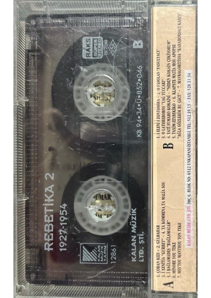 Kaset Rebetika 2 1927 - 1954 Kaset fiyatları