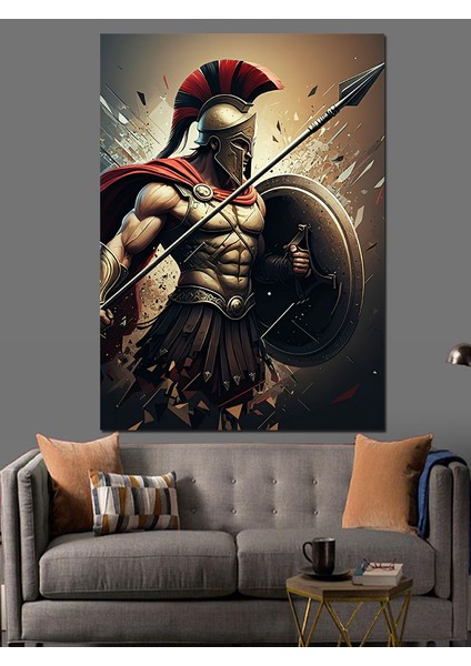 Mızraklı Gladyatör Dekoratif Kanvas - Mdf Ahşap Tablo modelleri