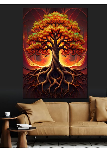 Büyülü Ağaç Sanatı Dekoratif Kanvas - Mdf Ahşap Tablo