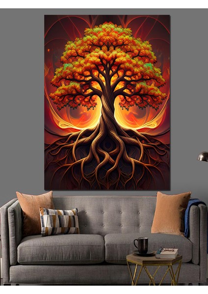 Büyülü Ağaç Sanatı Dekoratif Kanvas - Mdf Ahşap Tablo fırsatları