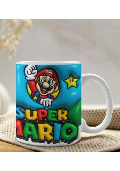 3D Tasarım Super Mario Baskılı Kupa Bardak - 3D Tasarım Kupa Bardak