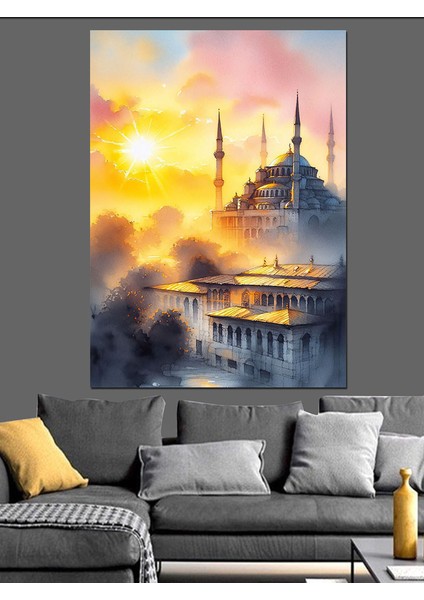 Gün Doğumunda Camii Dekoratif Kanvas - Mdf Ahşap Tablo modelleri
