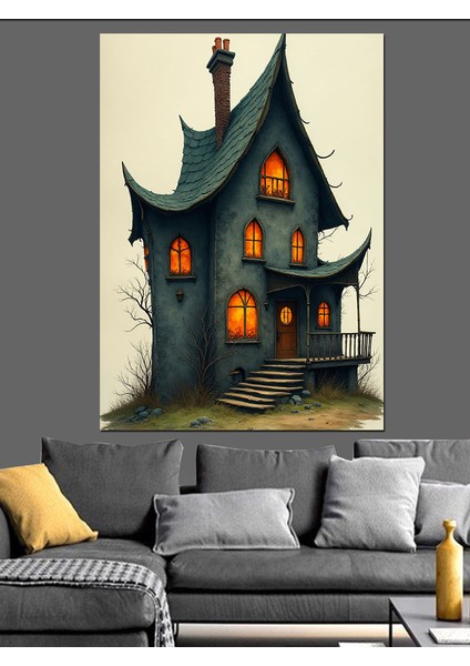 Perili Köşk Dekoratif Kanvas - Mdf Ahşap Tablo