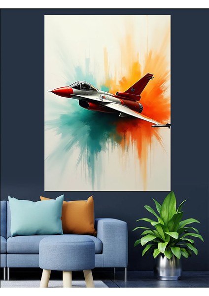 Modern Jet ve Hareket Illüstrasyonu Dekoratif Kanvas - Mdf Ahşap Tablo