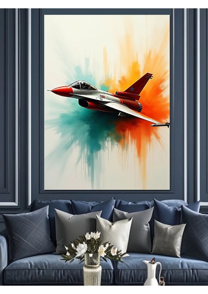 Modern Jet ve Hareket Illüstrasyonu Dekoratif Kanvas - Mdf Ahşap Tablo modelleri