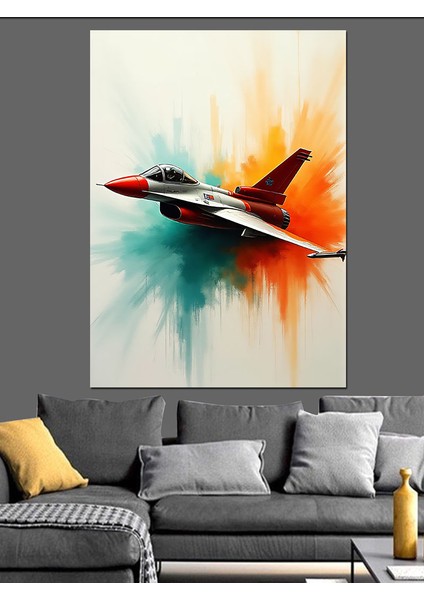 Modern Jet ve Hareket Illüstrasyonu Dekoratif Kanvas - Mdf Ahşap Tablo fırsatları