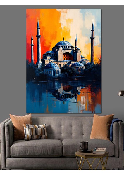 Sultanahmet Camii Yansıması Dekoratif Kanvas - Mdf Ahşap Tablo