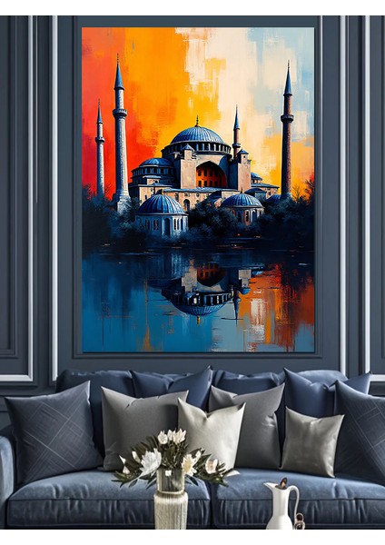Sultanahmet Camii Yansıması Dekoratif Kanvas - Mdf Ahşap Tablo fırsatları