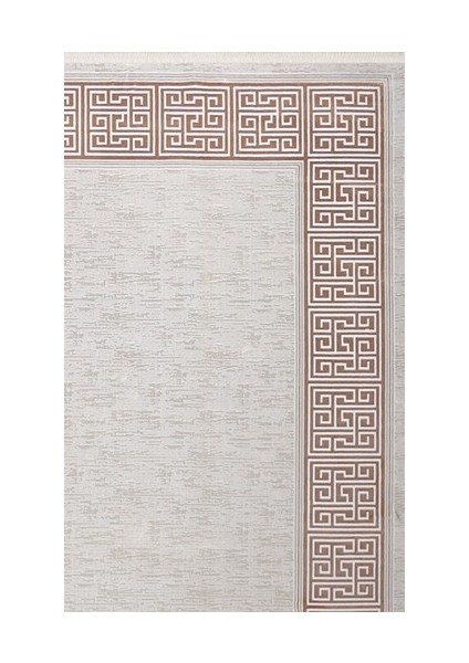 Baft 52283A Bej Yumuşak Dokulu Sık Dokuma Üst Kalite Vintage Ipek Bambu Halı