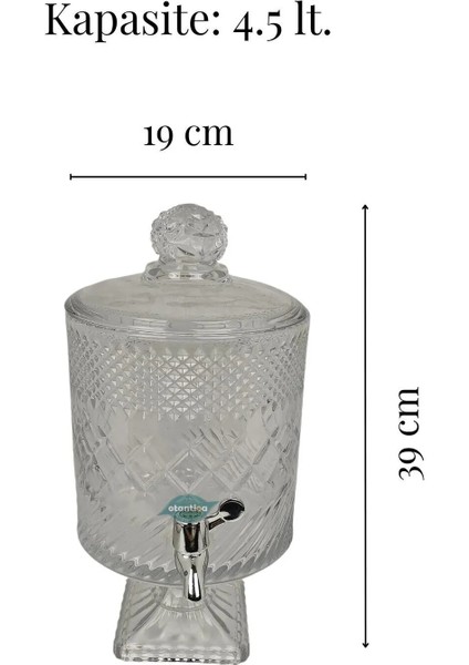 4,5 Litre Cam Sebil Ayaklı