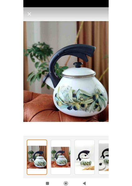 Zeytin Emaye Düdüklü Vintage Demlik 2,2 Litre