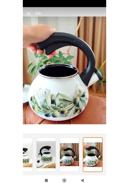 Zeytin Emaye Düdüklü Vintage Demlik 2,2 Litre