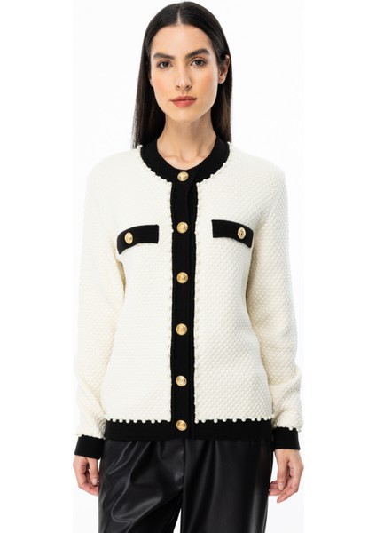 43956 Onteks Yakası Kolları Incili Çıtçıt Düğ. Hırka fiyatları