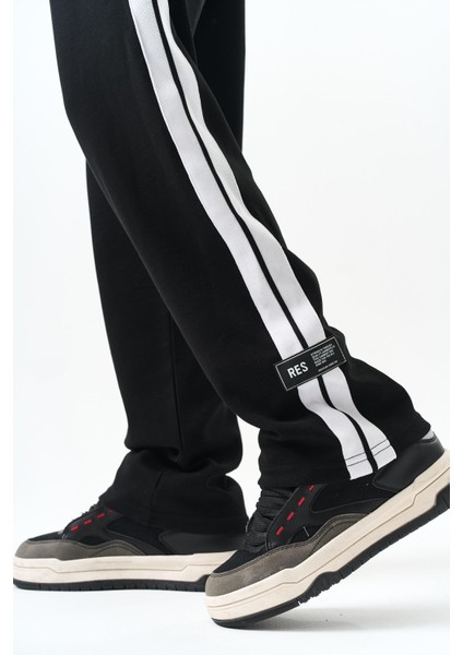 Erkek Şerit Detaylı Interlok Baggy Eşofman Altı Ekru indirimleri