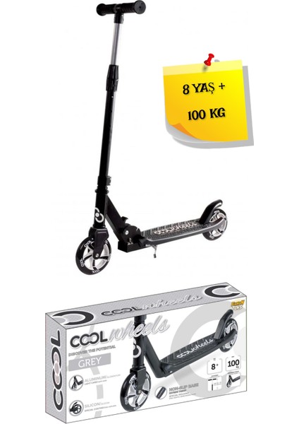 2 Tekerlekli Gri Renk Scooter - 8 Yaş +