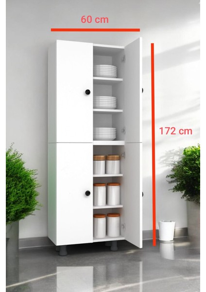 Çok Amaçlı Dolap Mutfak Kiler Dolabı 120 cm