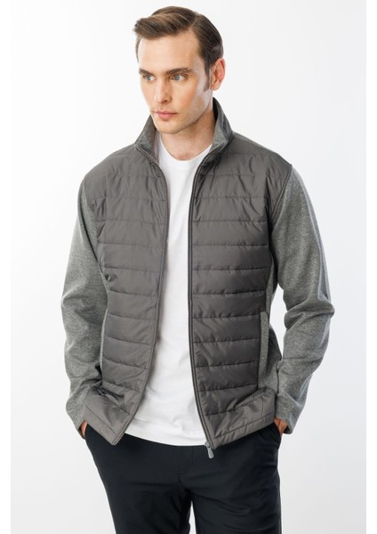 Erkek Önü Kapitone Eşofman Üstü Antra/melanj