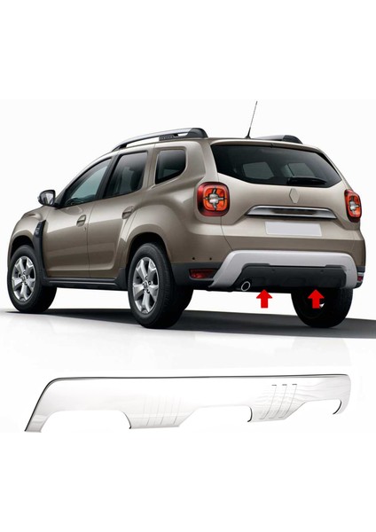 Dacia Duster Difüzör - Krom | (2018-2024)