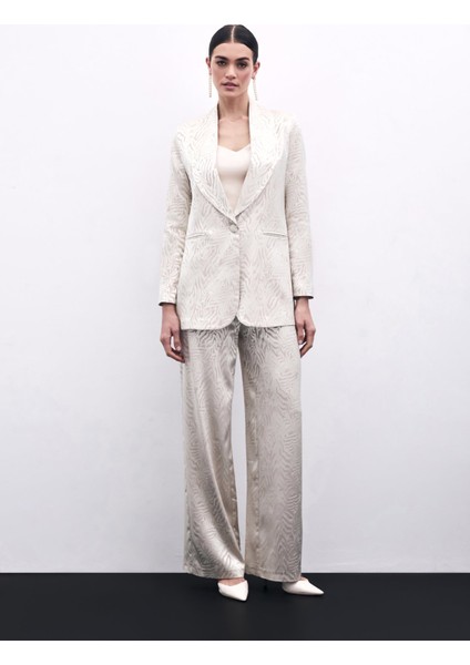 Zebra Desenli Pantolon - Bej