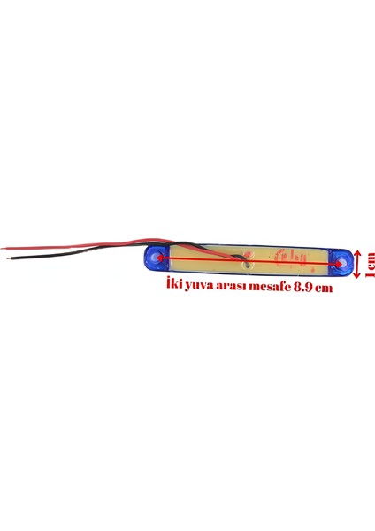 10 Adet Mavi Parmak Lamba 9 LED 12V 24V