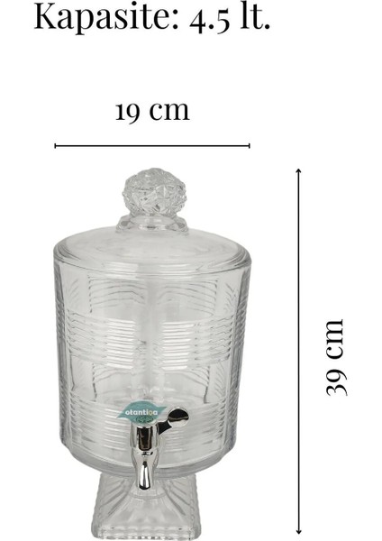 4,5 Litre Cam Sebil Ayaklı