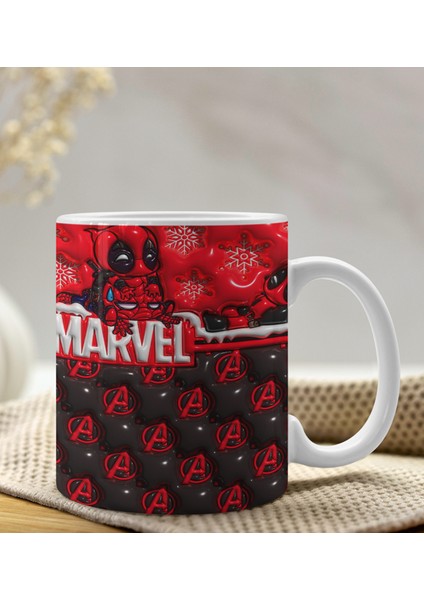 3D Tasarım Marvel 2 Temalı Baskılı Kupa Bardak - 3D Tasarım Kupa Bardak