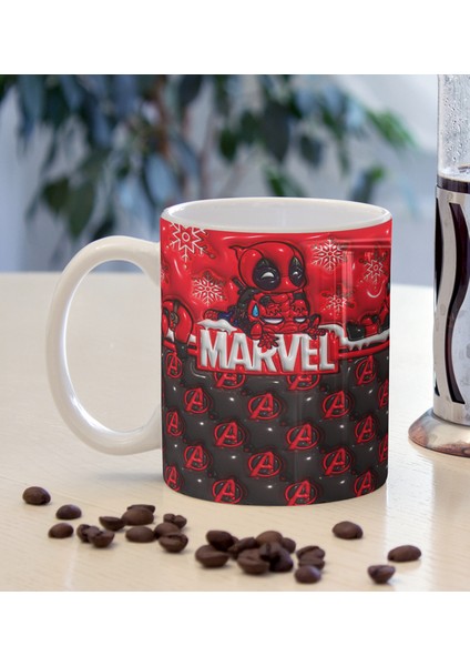 3D Tasarım Marvel 2 Temalı Baskılı Kupa Bardak - 3D Tasarım Kupa Bardak