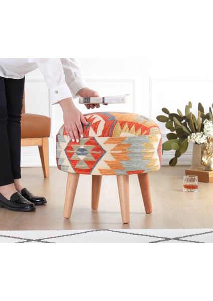 Sefian Kilim Puf - Rustik