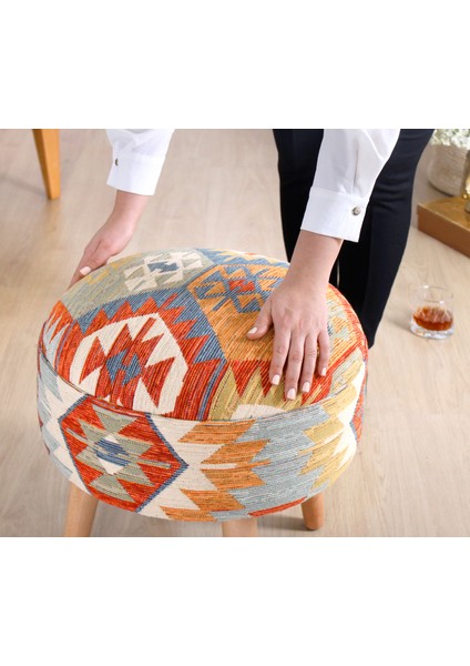 Sefian Kilim Puf - Rustik
