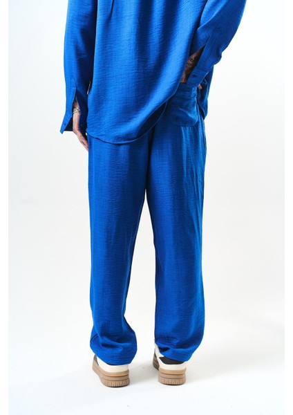 Erkek Sofia Keten Baggy Pantolon Saks