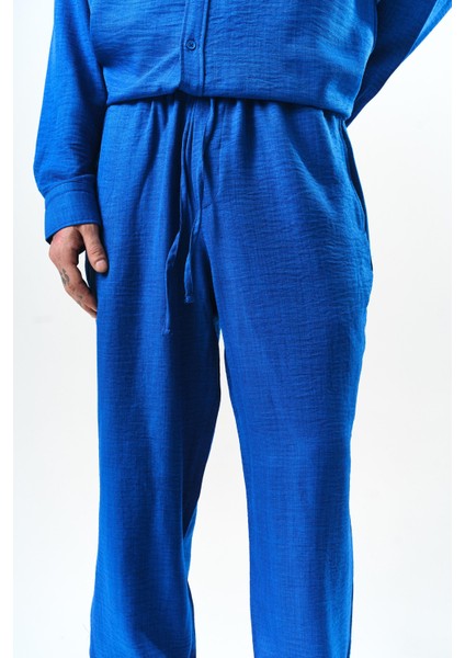 Erkek Sofia Keten Baggy Pantolon Saks