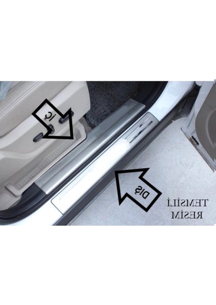 Hyundai Tucson Kapı Eşiği 4 Parça - Krom Taşlı | (2015-2018)