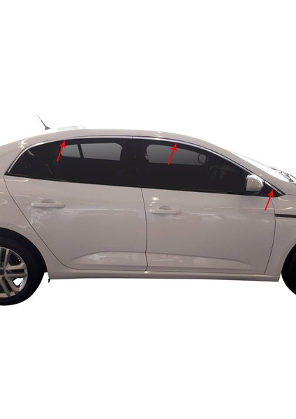 Renault Megane 4 Cam Çıtası Üst - Krom (6 Parça) | 2016 ve Sonrası, SD modelleri