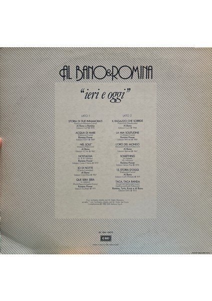 Al Bano & Romina Power – "ieri E Oggi" 1982 Baskı Lp