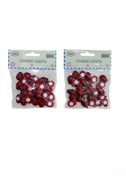 Yapışkanlı Uğur Böceği Ahşap Dekorasyon Süsleri Büyük 25'li fiyatları