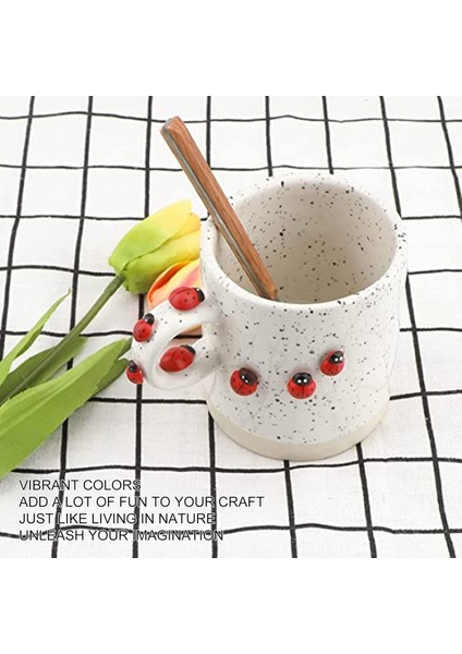 Yapışkanlı Uğur Böceği Ahşap Dekorasyon Süsleri Büyük 25'li modelleri